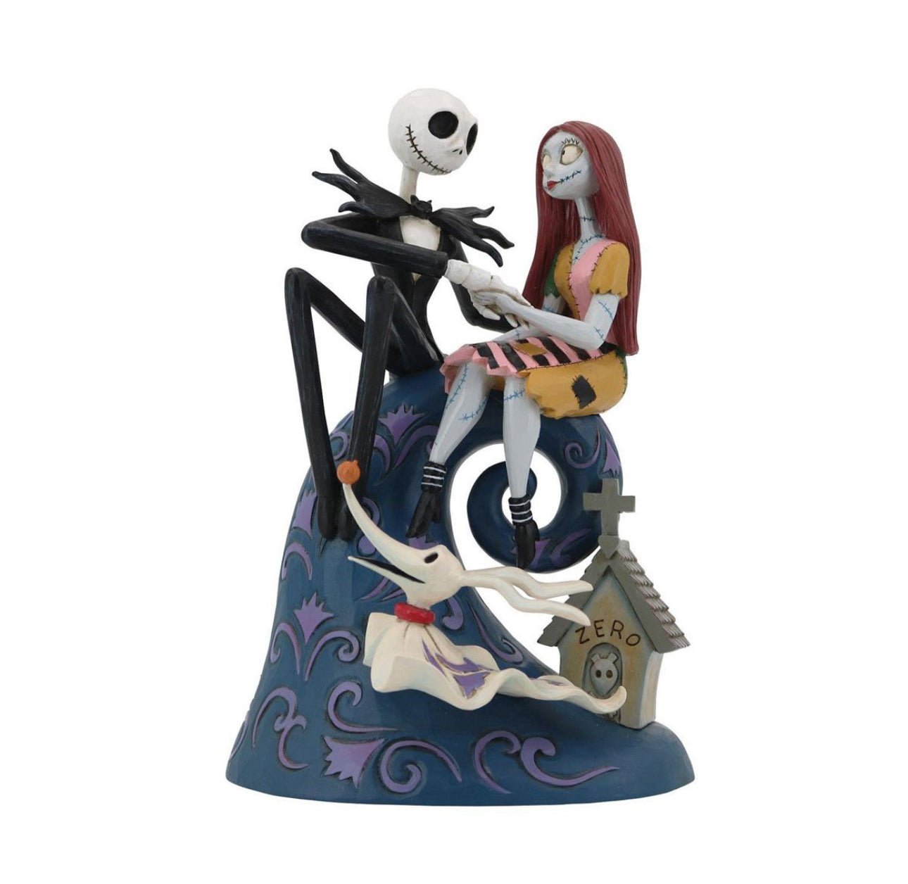 Disney Traditions The Nightmare Before Christmas Jack, Sally, and Zero on Hill by Jim Shore Statue